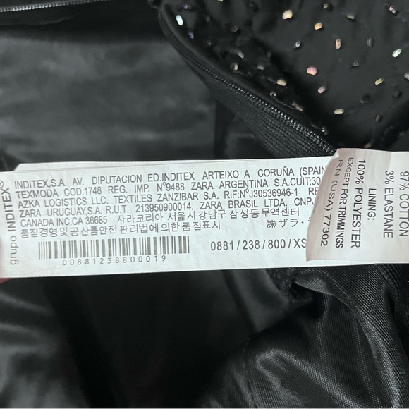 Zara Beaded Strapless Peplum Cocktail LBD Dress Size XS MMXII Collection Black - Picture 9 of 11